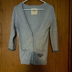Hollister Junior’s preppy gray cardigan. Size large. Excellent like new